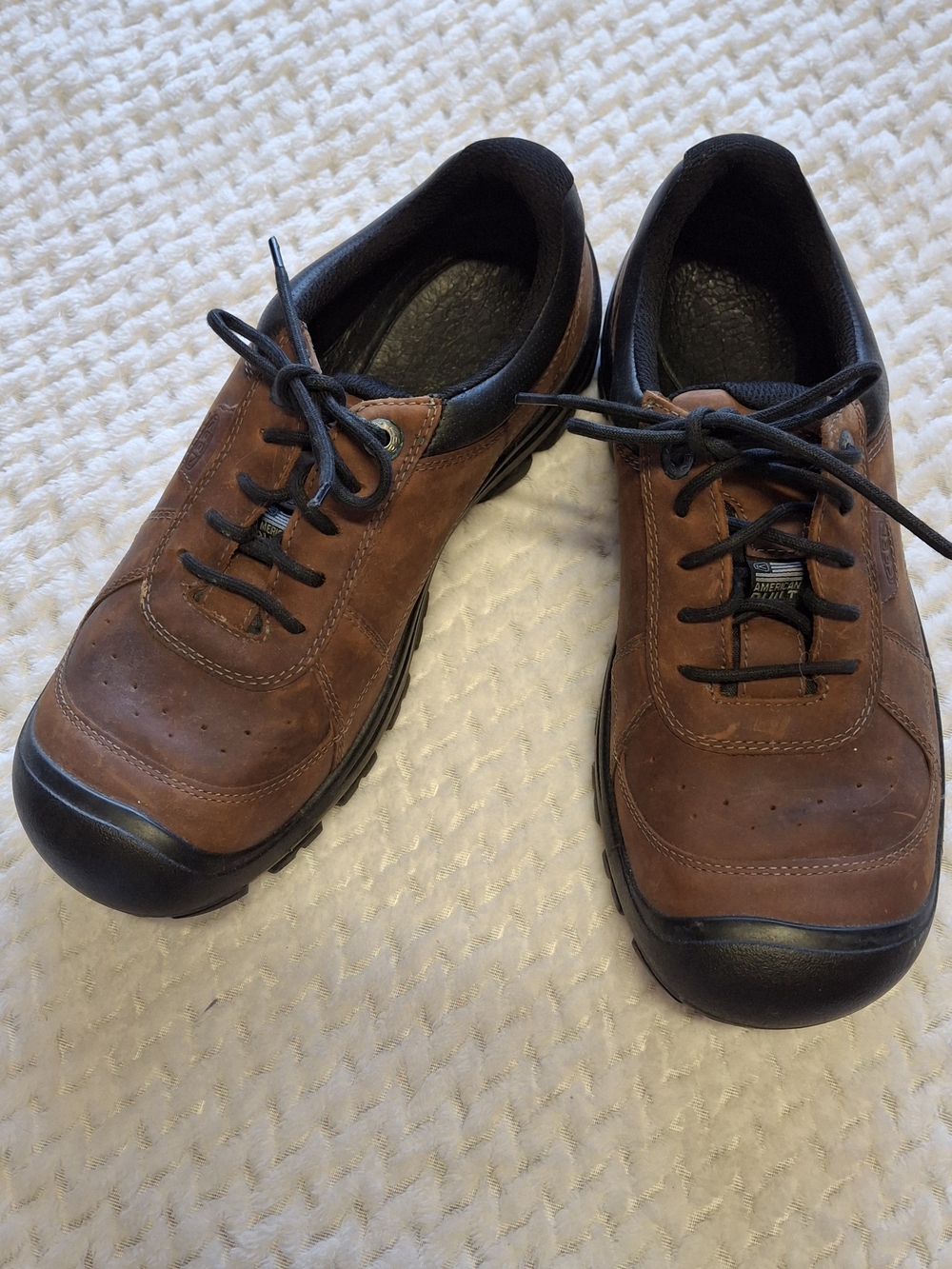 KEEN Men's Piedmont Brown Leather Lace Up Outdoor Hiking Shoes Portland USA